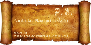 Pantits Maximilián névjegykártya